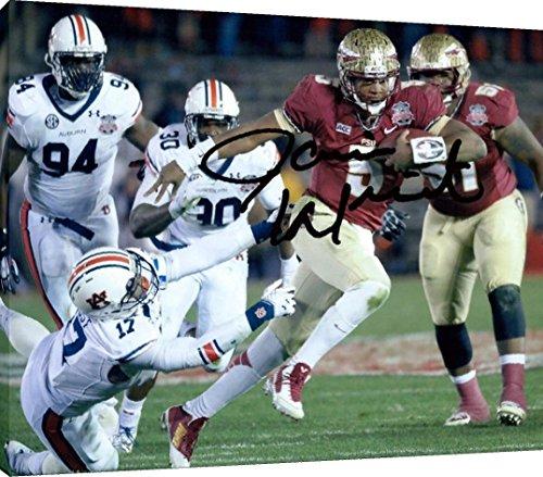 Canvas Wall Art:   Jamies Winston, Florida State Seminoles TD Run Autograph Print Canvas - College Football FSP - Canvas   