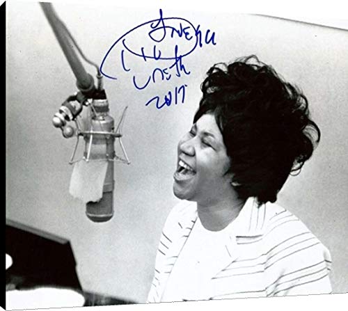 Photoboard Wall Art: Aretha Franklin "At The Mic" Autograph Print Photoboard - Music FSP - Photoboard   