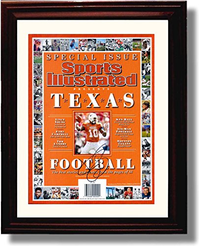 Framed 8x10 Vince Young Texas Football Commemorative SI Autograph Replica Print Framed Print - College Football FSP - Framed   