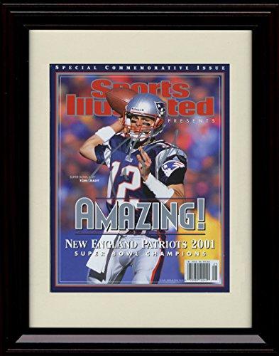 8x10 Framed Tom Brady - New England Patriots SI Autograph Promo Print - 2001 Champs! Framed Print - Pro Football FSP - Framed   