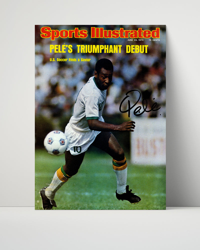 Unframed Pele SI Autograph Promo Print Unframed Print - Soccer FSP - Unframed