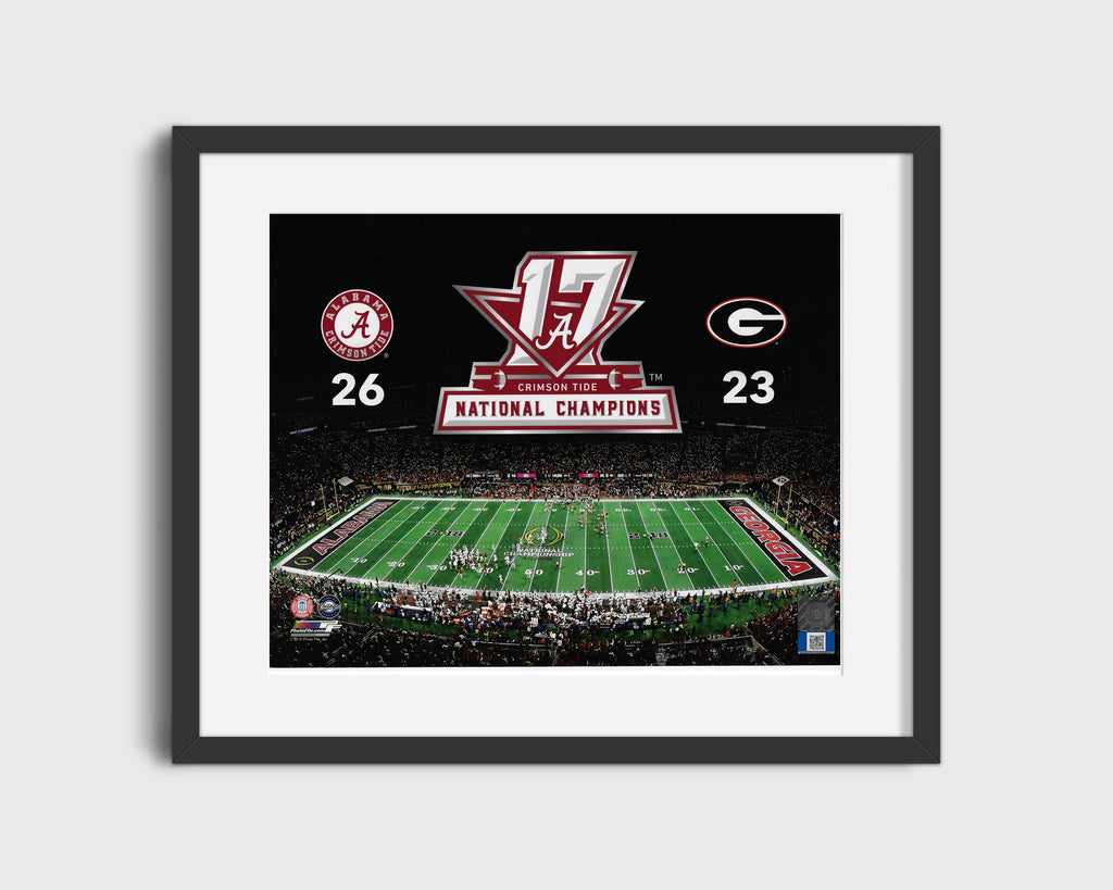 Alabama Autograph Print - 2017 National Champions - Dawgs Put Down College FSPrints Gallery Frame 16x20