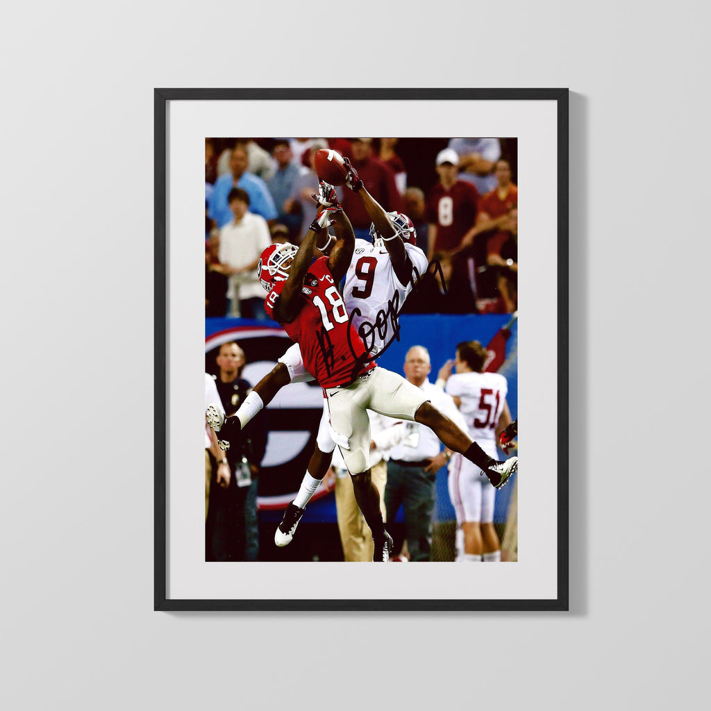 Alabama Autograph Print - Amari Cooper High Grab - Clutch Catch College FSPrints Gallery Frame 16x20