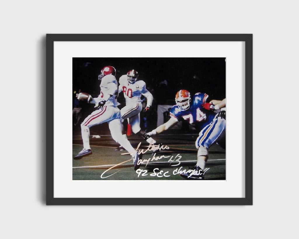Alabama Autograph Print - Antonio Langham Title Interception - 92 SEC Champs College FSPrints Gallery Frame 16x20