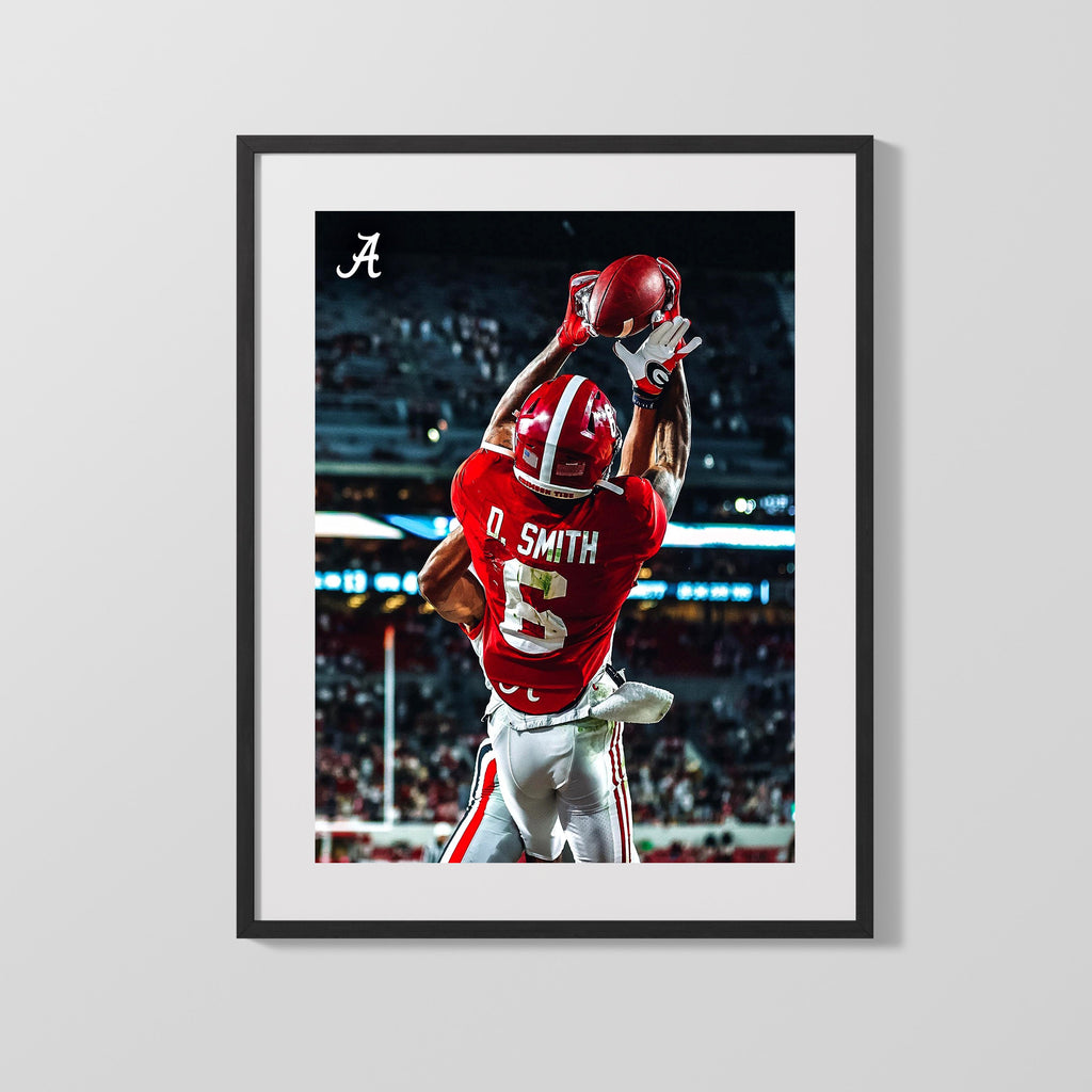 Alabama Autograph Print - DeVonta Smith - Championship Hands College FSPrints Gallery Frame 16x20