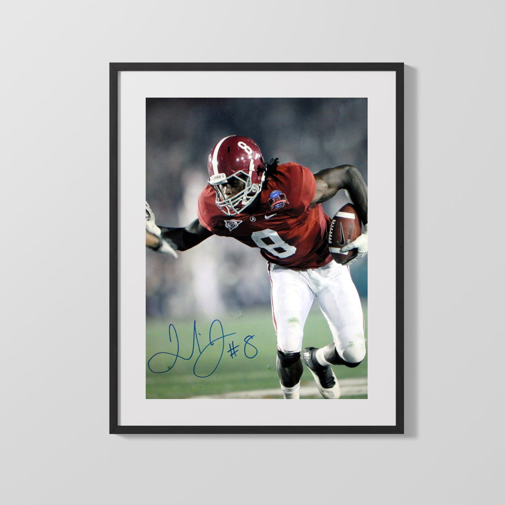 Alabama Autograph Print - Julio Jones Power Run - Crimson Crusher College FSPrints Gallery Frame 16x20