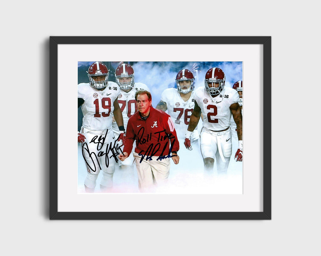 Alabama Autograph Print - Nick Saban , Henry & Ragland - 2015 Team College FSPrints Gallery Frame 16x20