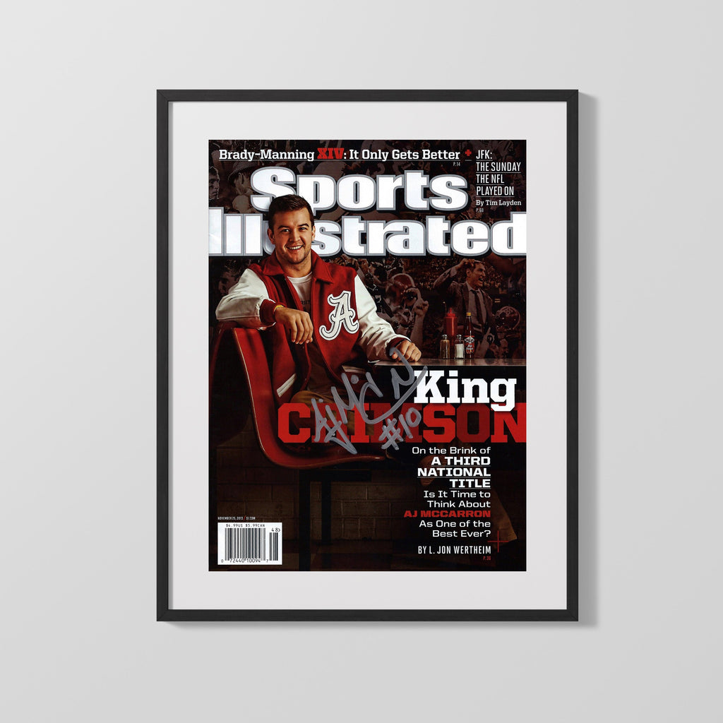 Alabama Autograph SI Print - AJ McCarron - King Crimson College FSPrints Gallery Frame 16x20