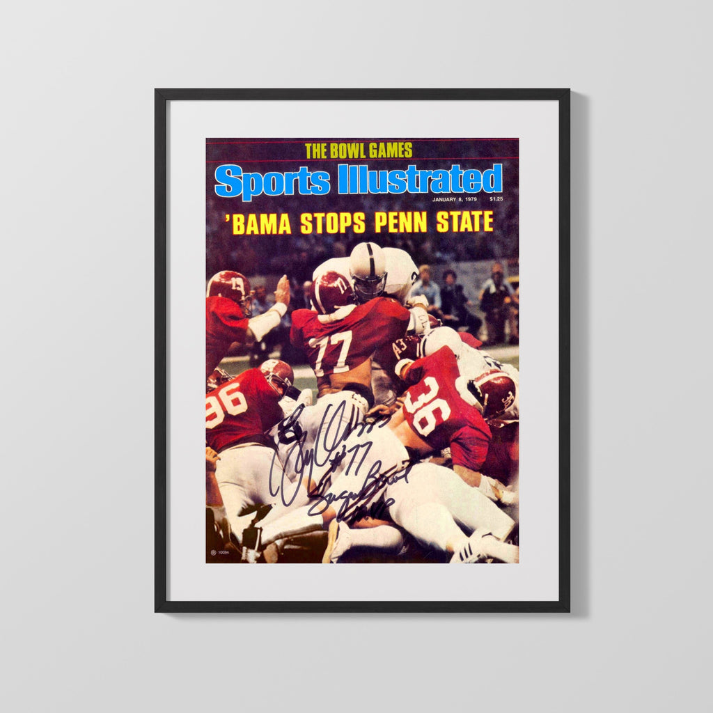 Alabama Autograph SI Print - Barry Krause - Goal Line Stand College FSPrints Gallery Frame 16x20