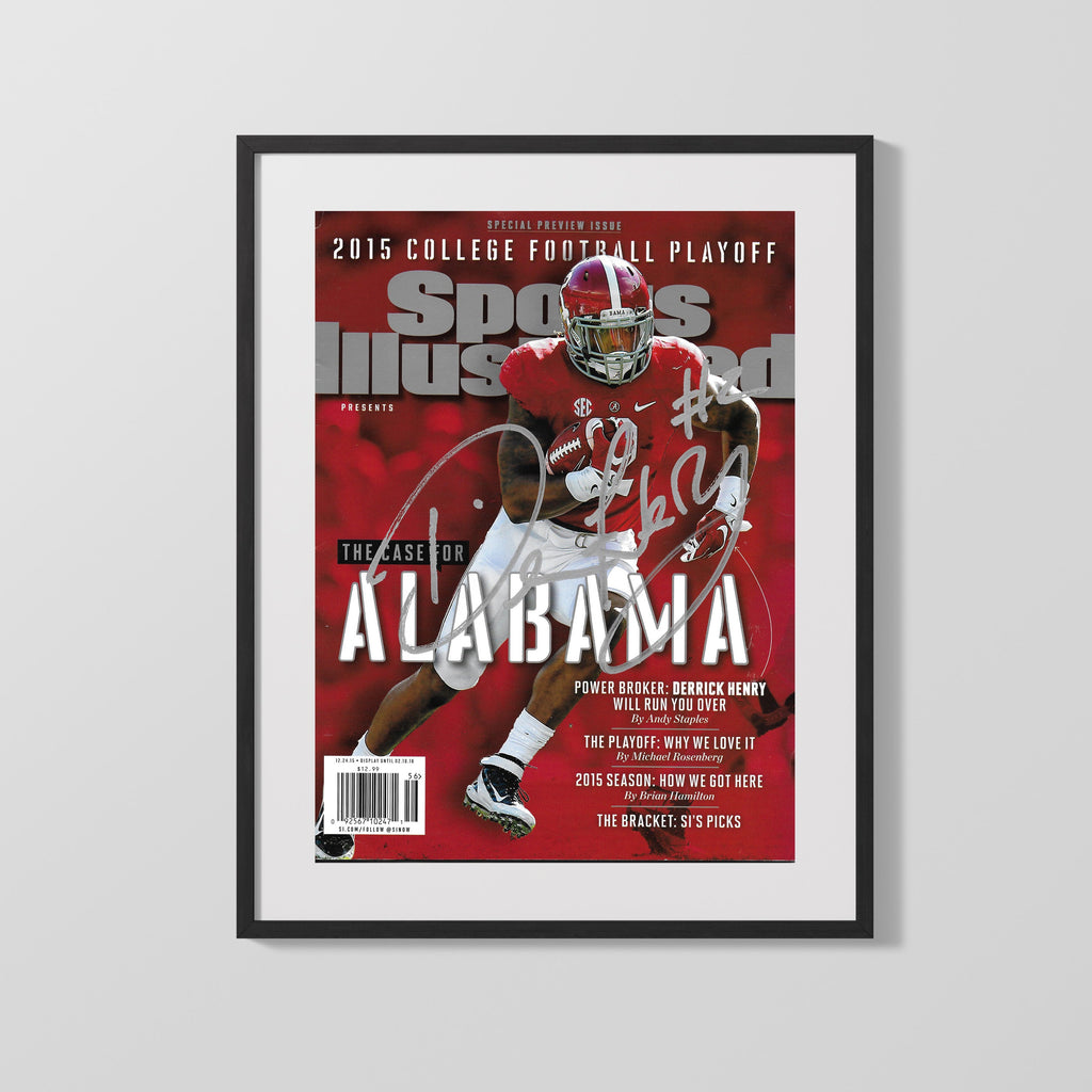 Alabama Autograph SI Print - Derrick Henry Case for Bama - Heisman Freight College FSPrints Gallery Frame 16x20