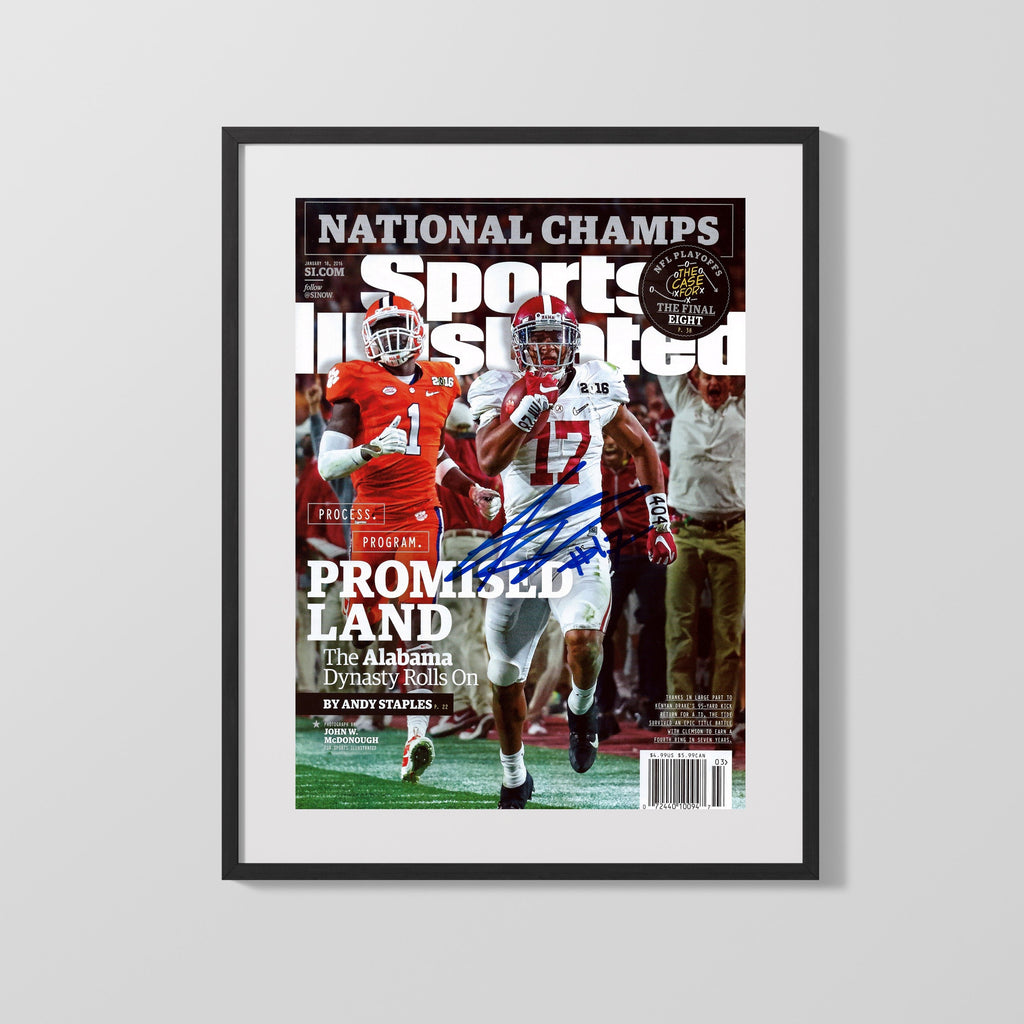 Alabama Autograph SI Print - Kenyan Drake - Promised Land - The Dynasty Rolls On College FSPrints Gallery Frame 16x20