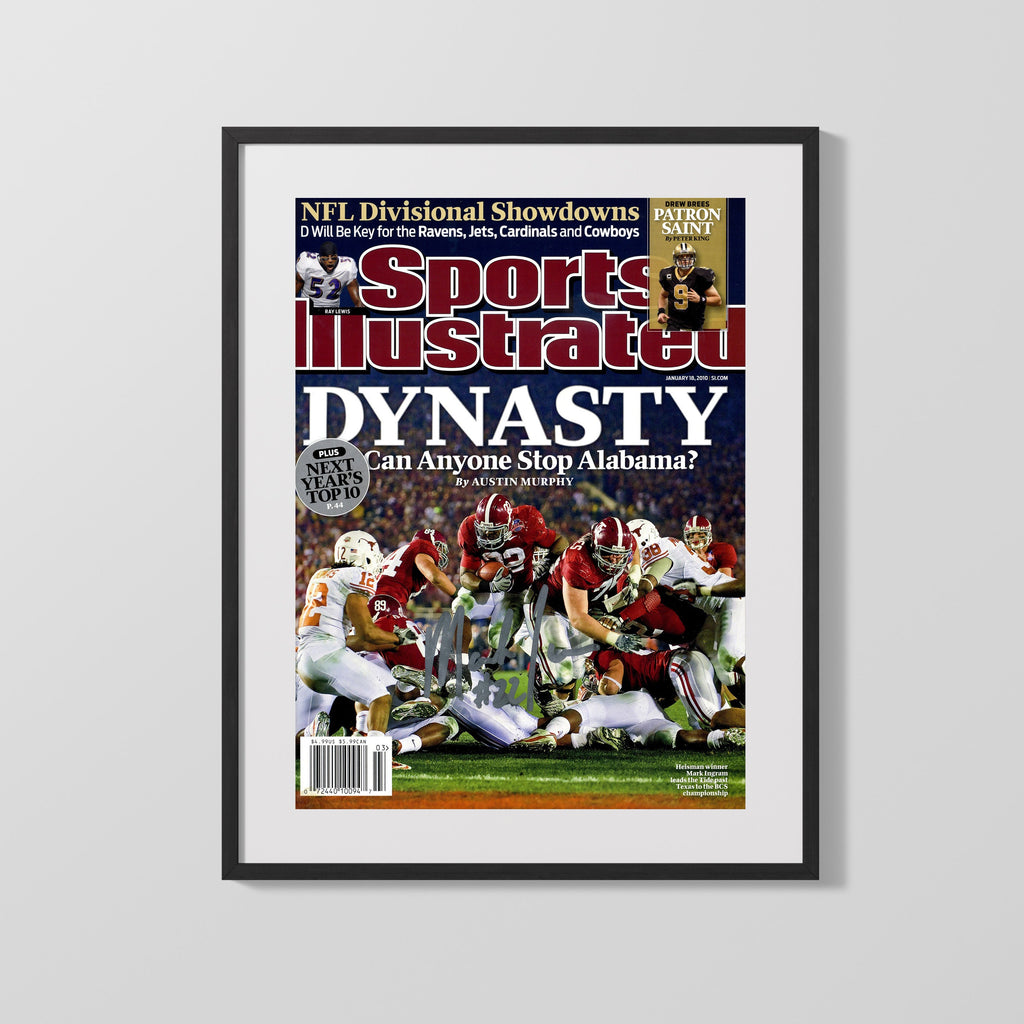 Alabama Autograph SI Print - Mark Ingram Dynasty - Heisman Power College FSPrints Gallery Frame 16x20