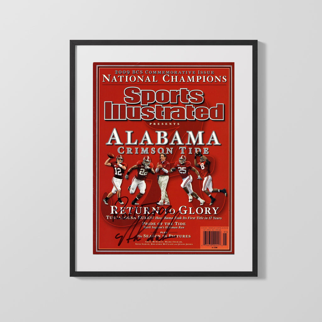 Alabama Autograph SI Print - Nick Saban - Return to Glory 2009 College FSPrints Gallery Frame 16x20