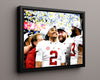 Alabama Print - Alabama - Jalen Hurts - All Smiles Looking Up - - Crimson Glory College FSPrints Floating Canvas 16x20