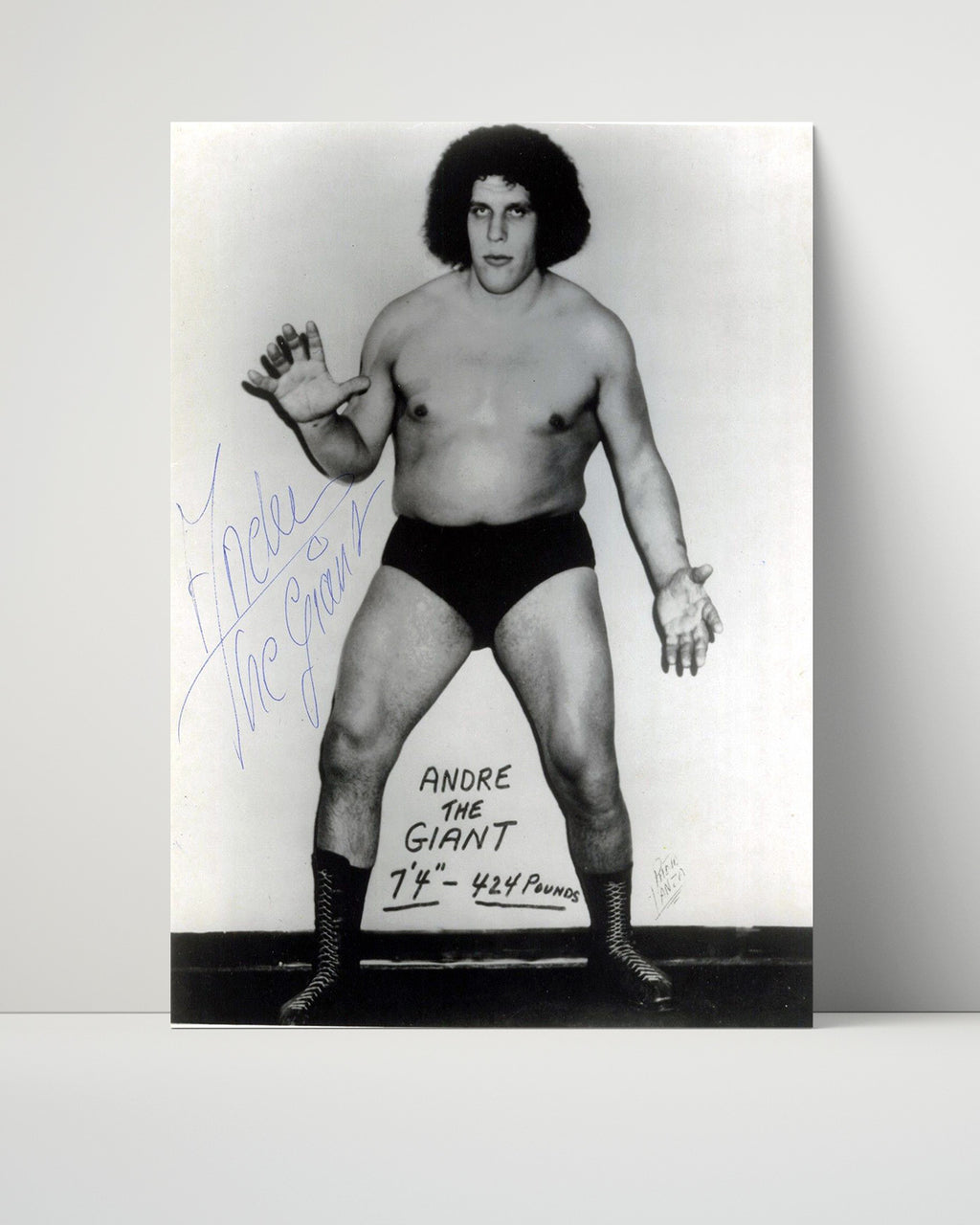 Unframed Andre the Giant Autograph Promo Print Unframed Print - Wrestling FSP - Unframed