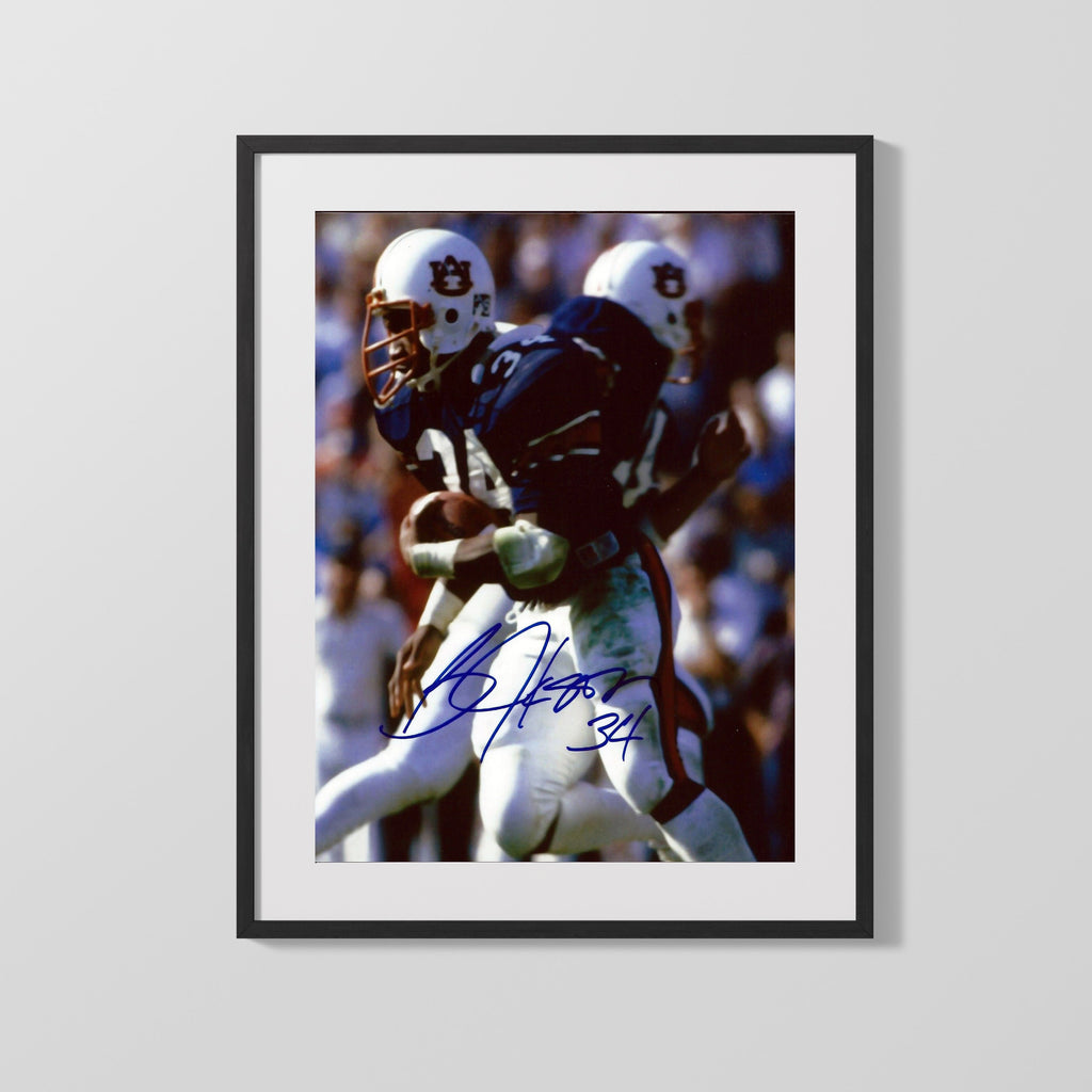 Auburn Autograph Print - Bo Jackson Power Run - Bo Knows Greatness College FSPrints Gallery Frame 16x20