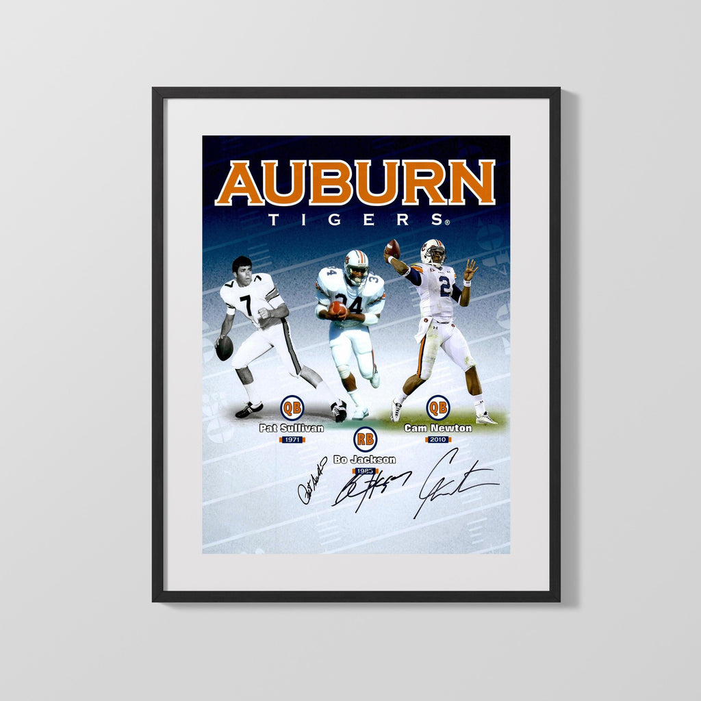 Auburn Autograph Print - Tigers Legends - Sullivan Bo & Cam College FSPrints Gallery Frame 16x20