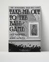 Baseball Poster - Take Me Out To The Ball Game - Sheet Music Cover