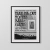 Baseball Poster - Take Me Out To The Ball Game - Sheet Music Cover