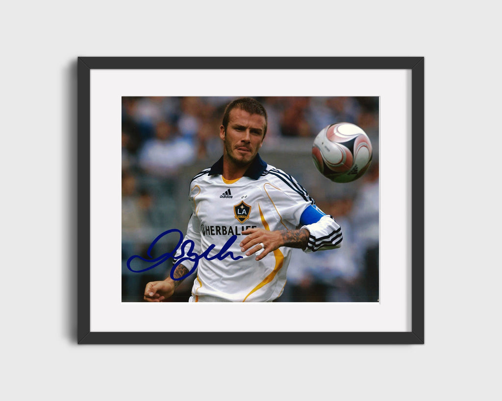 Beckham LA Galaxy Autograph Print - Hollywood Swing Soccer FramedSportPrints Gallery Frame 16x20