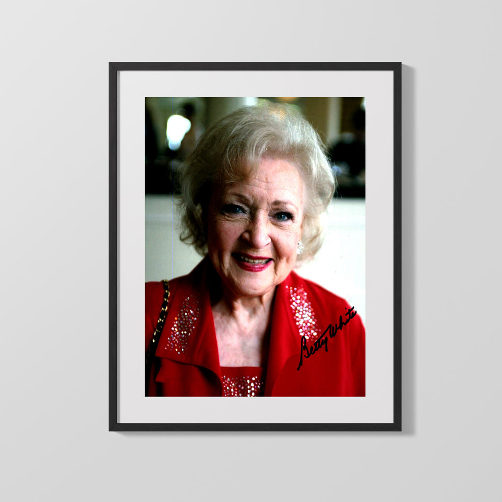 Betty White - Golden Age Icon - Autograph Print Television Vintage Framed Prints Gallery Frame 16x20