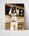 Bob Feller Autograph Print - Arms Raised Warm-Up - Heaters incoming