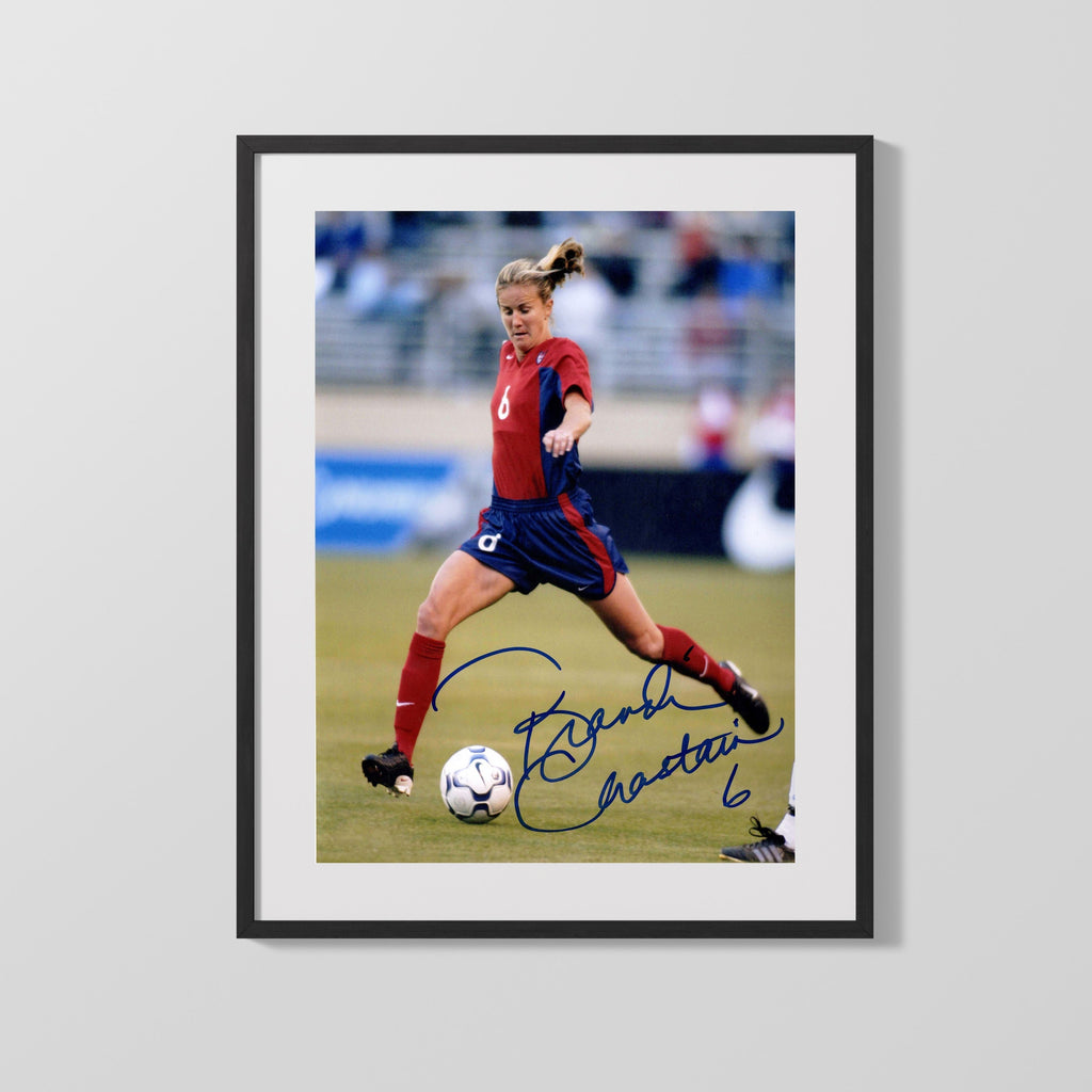 Brandi Chastain Autograph Print - Team USA - Classic Kick Soccer FramedSportPrints Gallery Frame 16x20