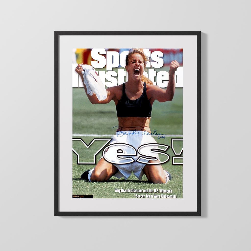 Brandi Chastain Autograph Print - Team USA - Iconic Victory Soccer FramedSportPrints Gallery Frame 16x20