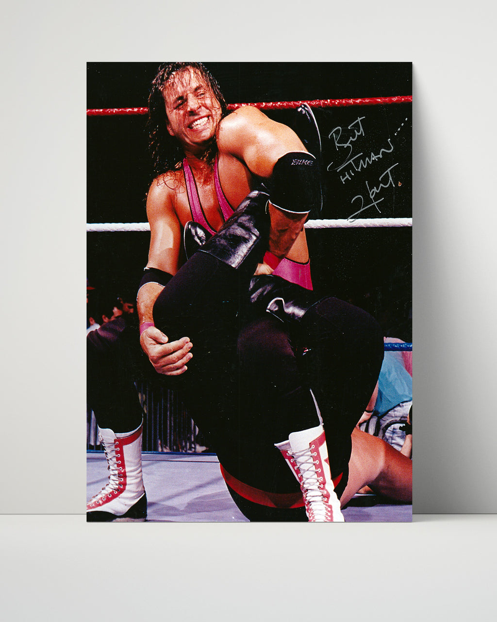 Unframed Bret Hitman Hart Autograph Promo Print Unframed Print - Wrestling FSP - Unframed