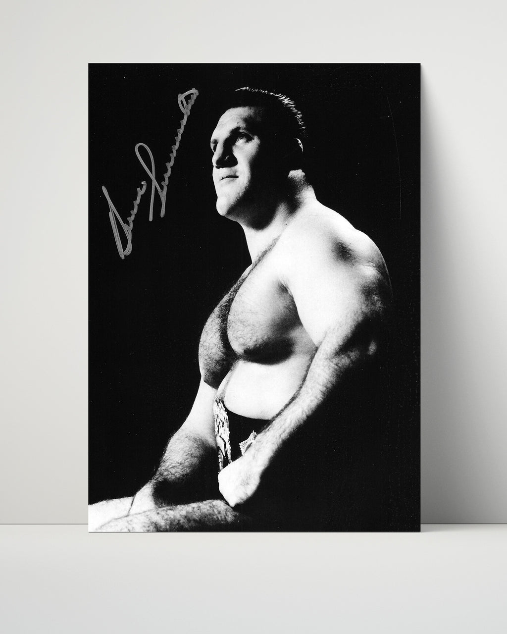 Unframed Bruno Samartino Autograph Replica Print - Black Background Unframed Print - Wrestling FSP - Unframed