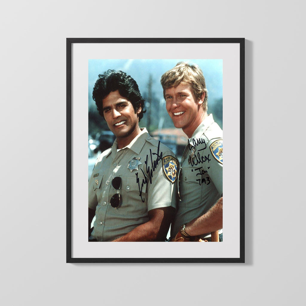 CHiPs - Cast Portrait - California Highway Patrol Autograph Print Television Vintage Framed Prints Gallery Frame 16x20