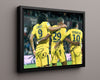 Cavani Neymar Mbappe PSG Autograph Print - Golden Trio Soccer FramedSportPrints Floating Canvas 16x20