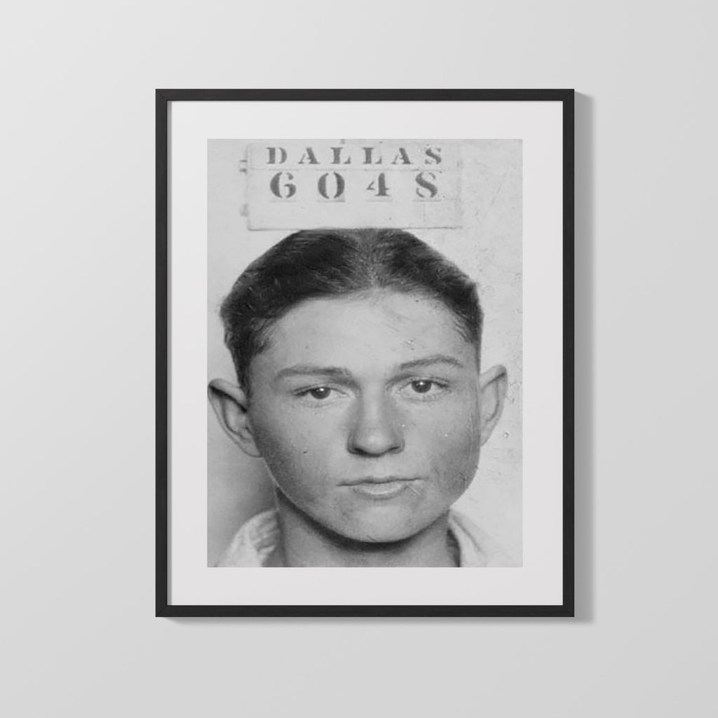 Celebrity Mug Shot - Clyde Barrow - Public Enemy Pose Mug Shots Vintage Framed Prints Gallery Frame 16x20