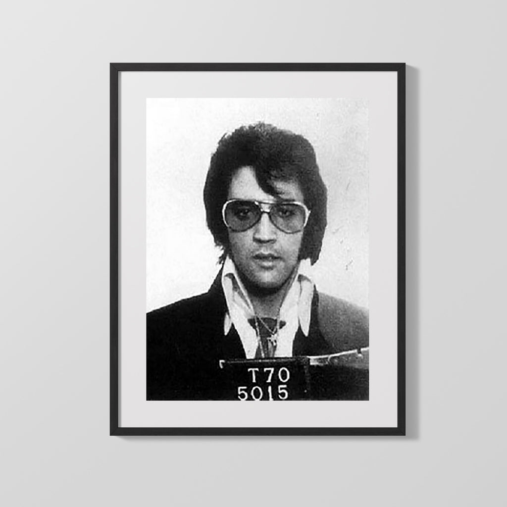 Celebrity Mug Shot - Elvis Presley - Jailhouse Rocked Mug Shots Vintage Framed Prints Gallery Frame 16x20
