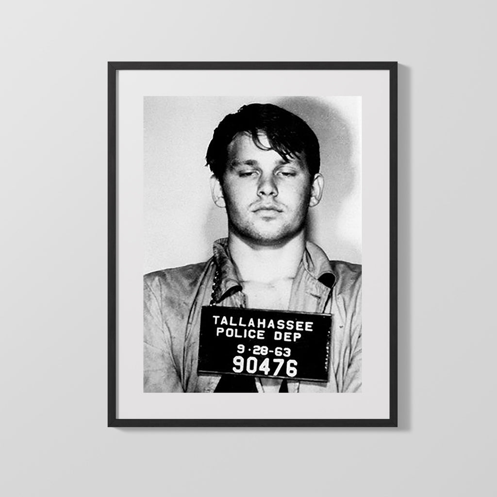 Celebrity Mug Shot - Jim Morrison - The Lizard King in Chains Mug Shots Vintage Framed Prints Gallery Frame 16x20