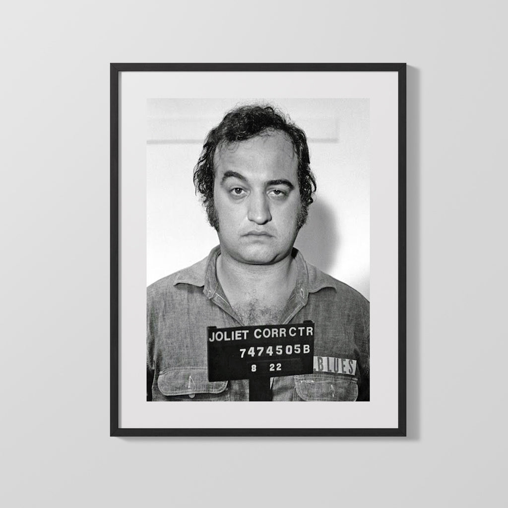 Celebrity Mug Shot - John Belushi - Blues Brother Joliet Jake Mug Shots Vintage Framed Prints Gallery Frame 16x20