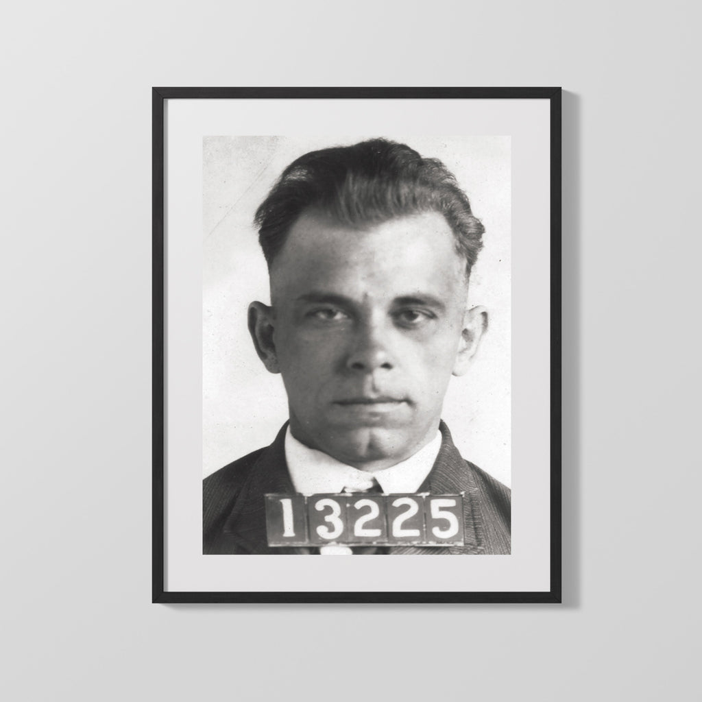 Celebrity Mug Shot - John Dillinger - Public Enemy Number Mugshot Mug Shots Vintage Framed Prints Gallery Frame 16x20