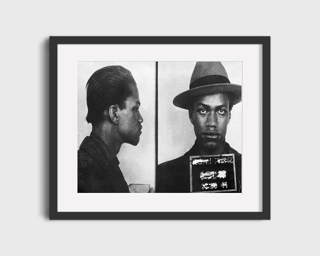 Celebrity Mug Shot - Malcolm X - X Marks the Cell Mug Shots Vintage Framed Prints Gallery Frame 16x20