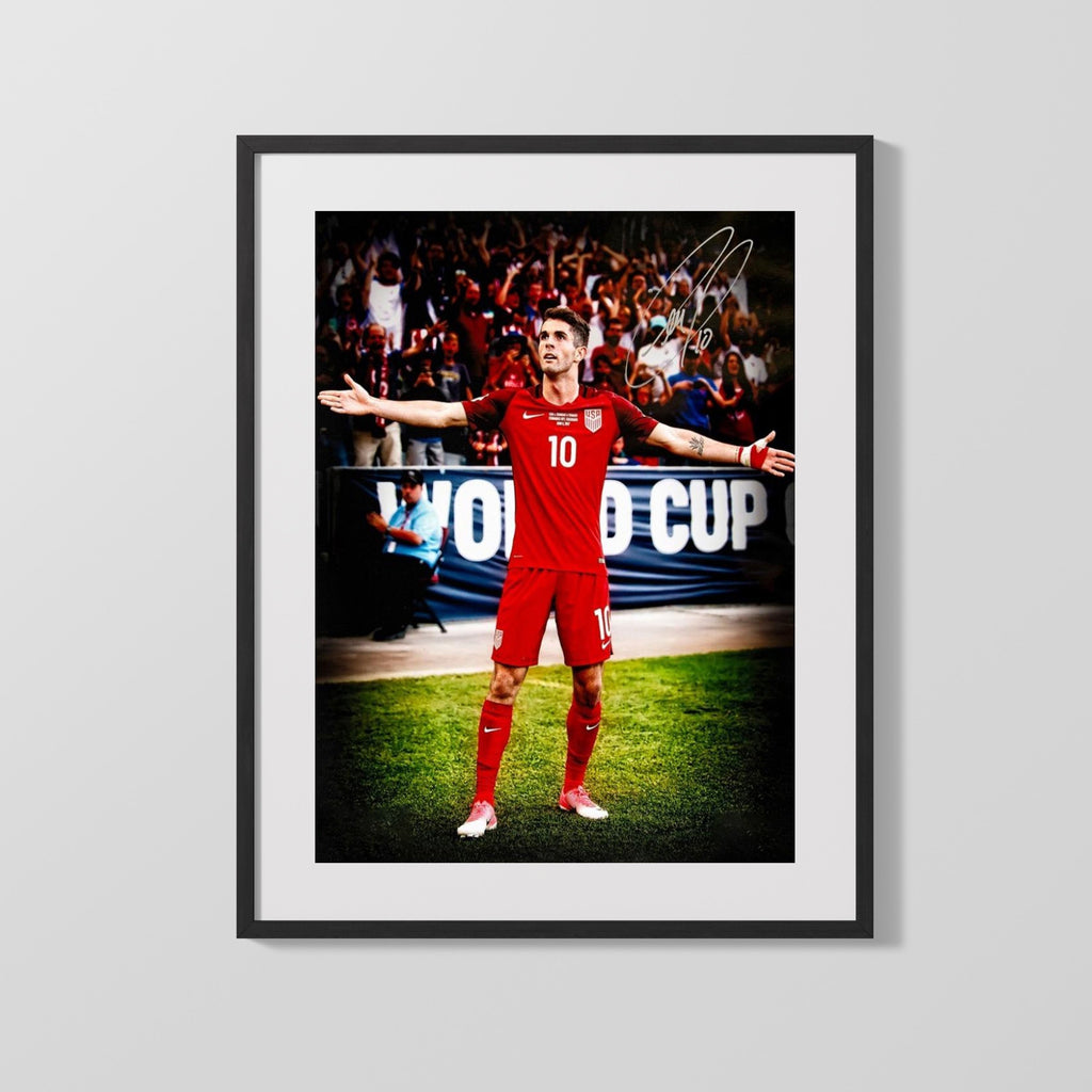 Christian Pulisic Autograph Print - Team USA - Captain America Soccer FramedSportPrints Gallery Frame 16x20