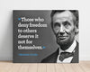 Classic Quotes - Abraham Lincoln - Deny freedom lose it Quotes Vintage Framed Prints Poster 16x20