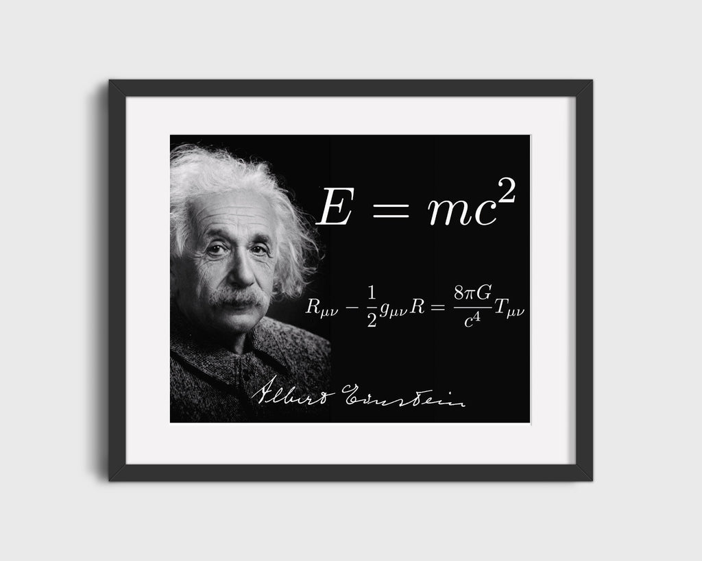 Classic Quotes - Albert Einstein - Emc2 genius Quotes Vintage Framed Prints Gallery Frame 16x20