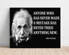 Classic Quotes - Albert Einstein - Mistakes mean learning Quotes Vintage Framed Prints Poster 16x20