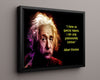 Classic Quotes - Albert Einstein - Passionately curious Quotes Vintage Framed Prints Floating Canvas 16x20