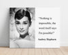 Classic Quotes - Audrey Hepburn - Nothing impossible Quotes Vintage Framed Prints Poster 16x20