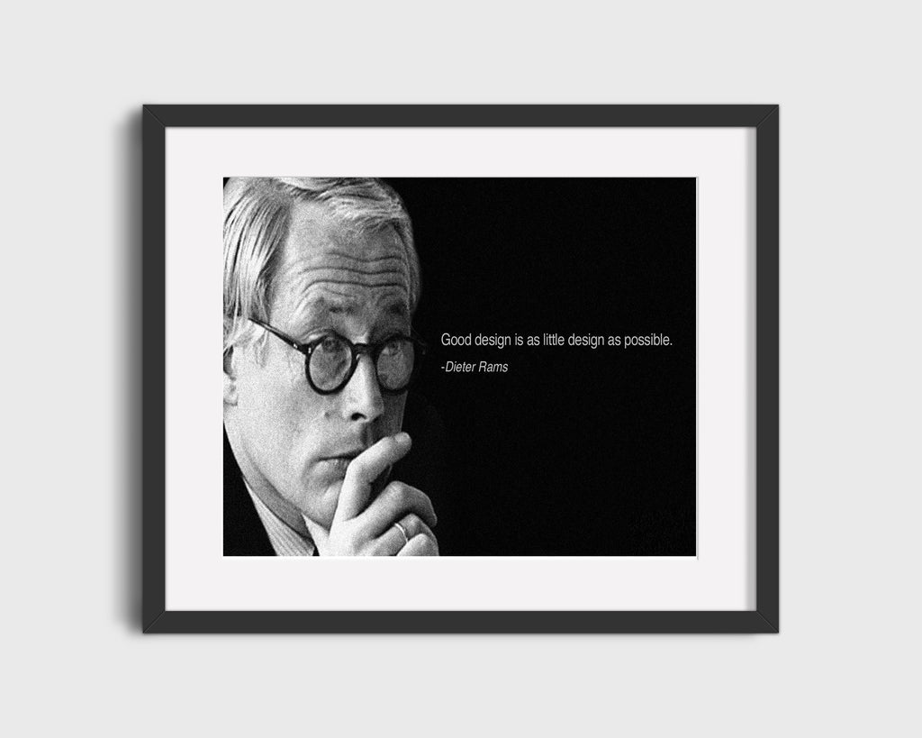 Classic Quotes - Dieter Rams - As little design as possible Quotes Vintage Framed Prints Gallery Frame 16x20