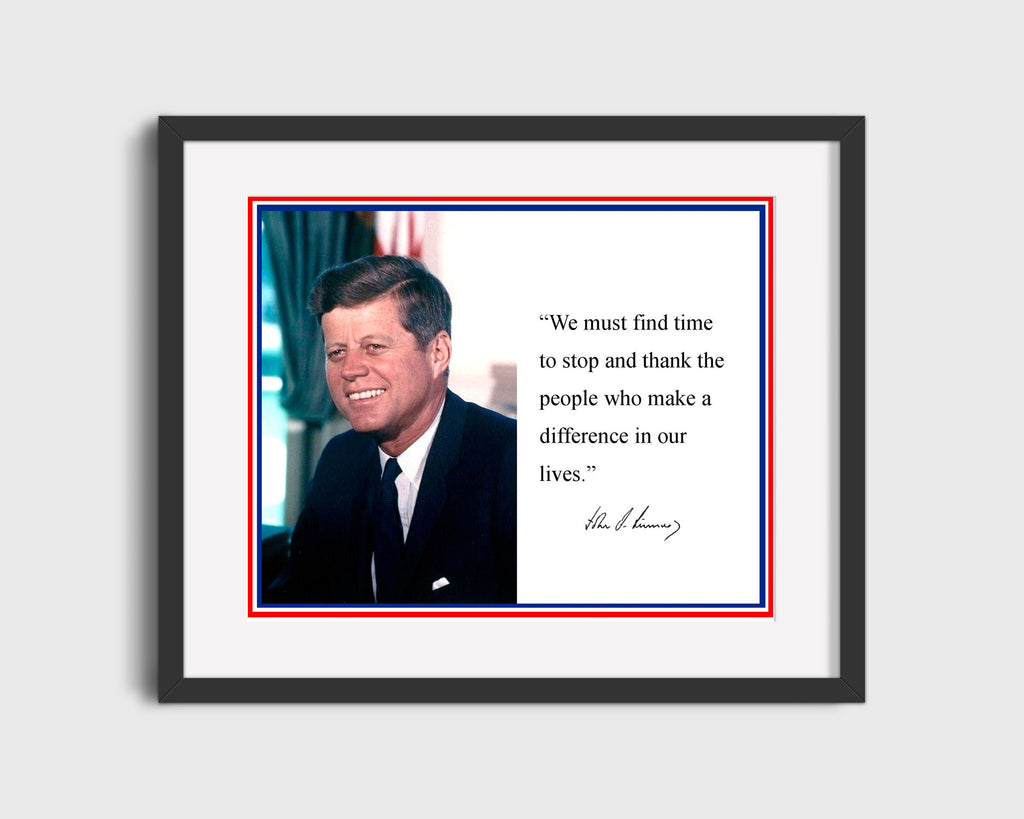 Classic Quotes - John F. Kennedy - Gratitude matters Quotes Vintage Framed Prints Gallery Frame 16x20