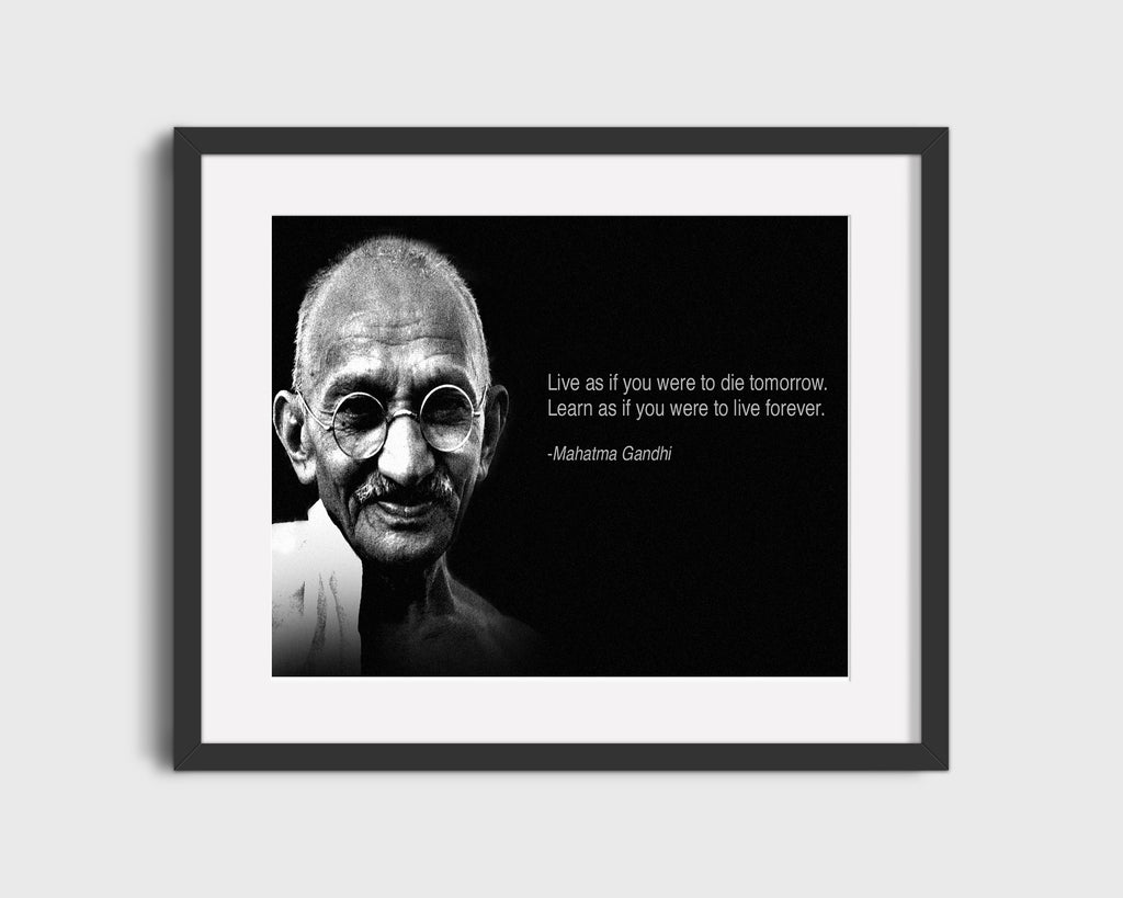 Classic Quotes - Mahatma Gandhi - Live as if die tomorrow Quotes Vintage Framed Prints Gallery Frame 16x20