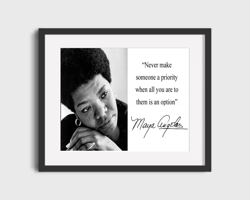 Classic Quotes - Maya Angelou - Never just an option Quotes Vintage Framed Prints Gallery Frame 16x20