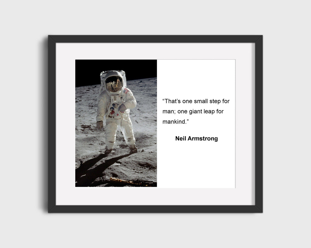 Classic Quotes - Neil Armstrong - One giant leap Quotes Vintage Framed Prints Gallery Frame 16x20