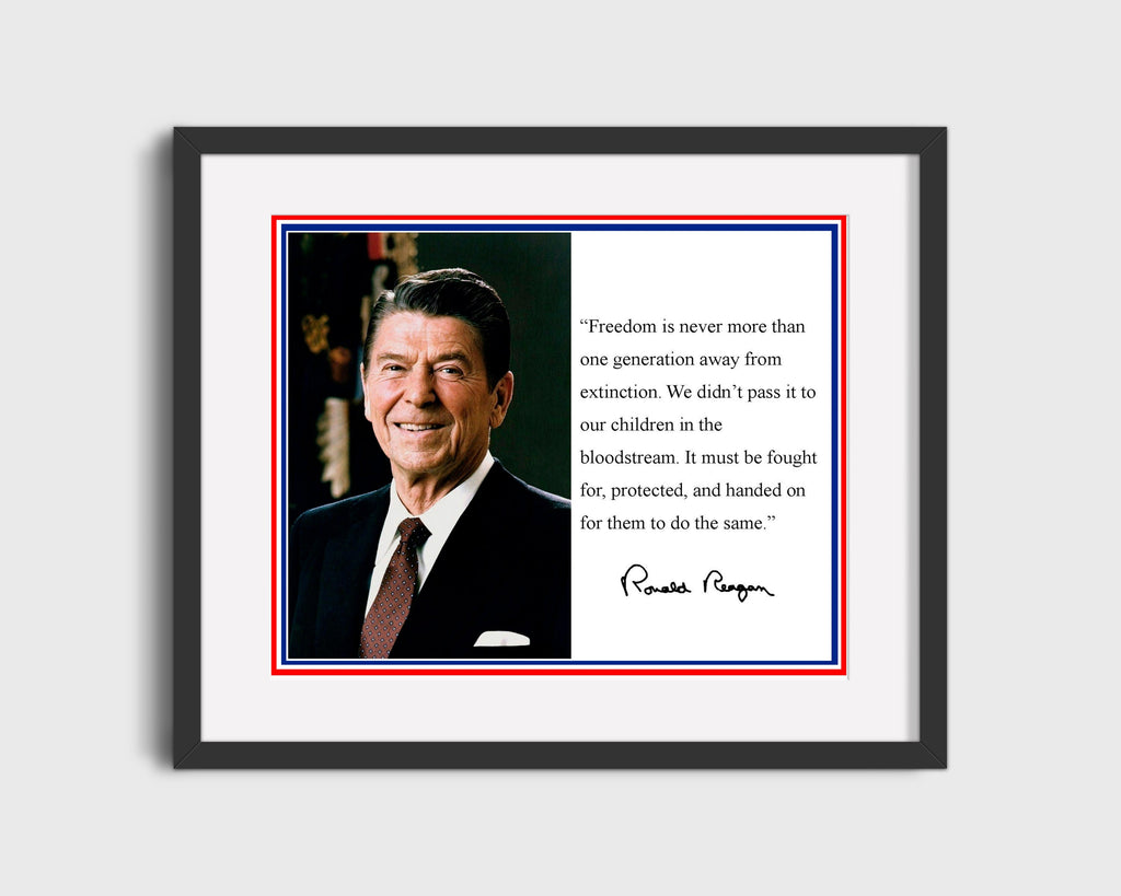 Classic Quotes - Ronald Reagan - Freedoms fragile torch Quotes Vintage Framed Prints Gallery Frame 16x20